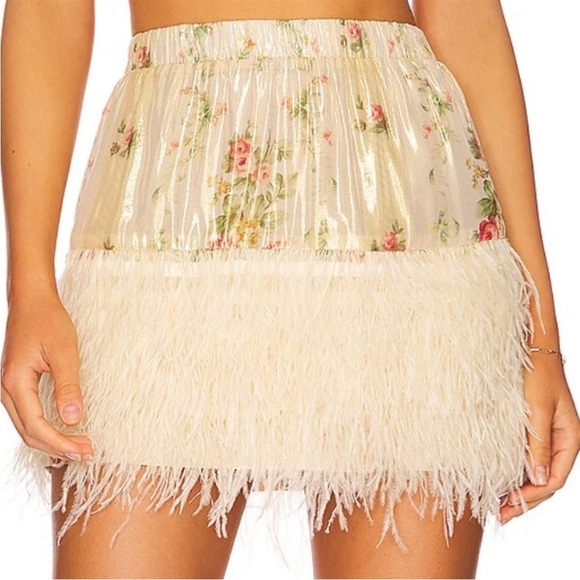 LoveShackFancy Dresses & Skirts - LOVESHACKFANCY Risha Mini Skirt, Golden Fog